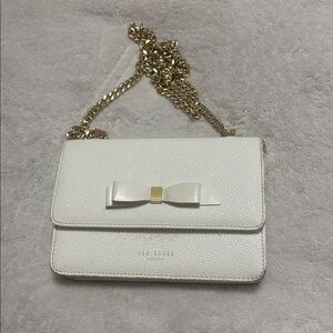 Ted Baker London Ivory Crossbody Bag with Gold Chain